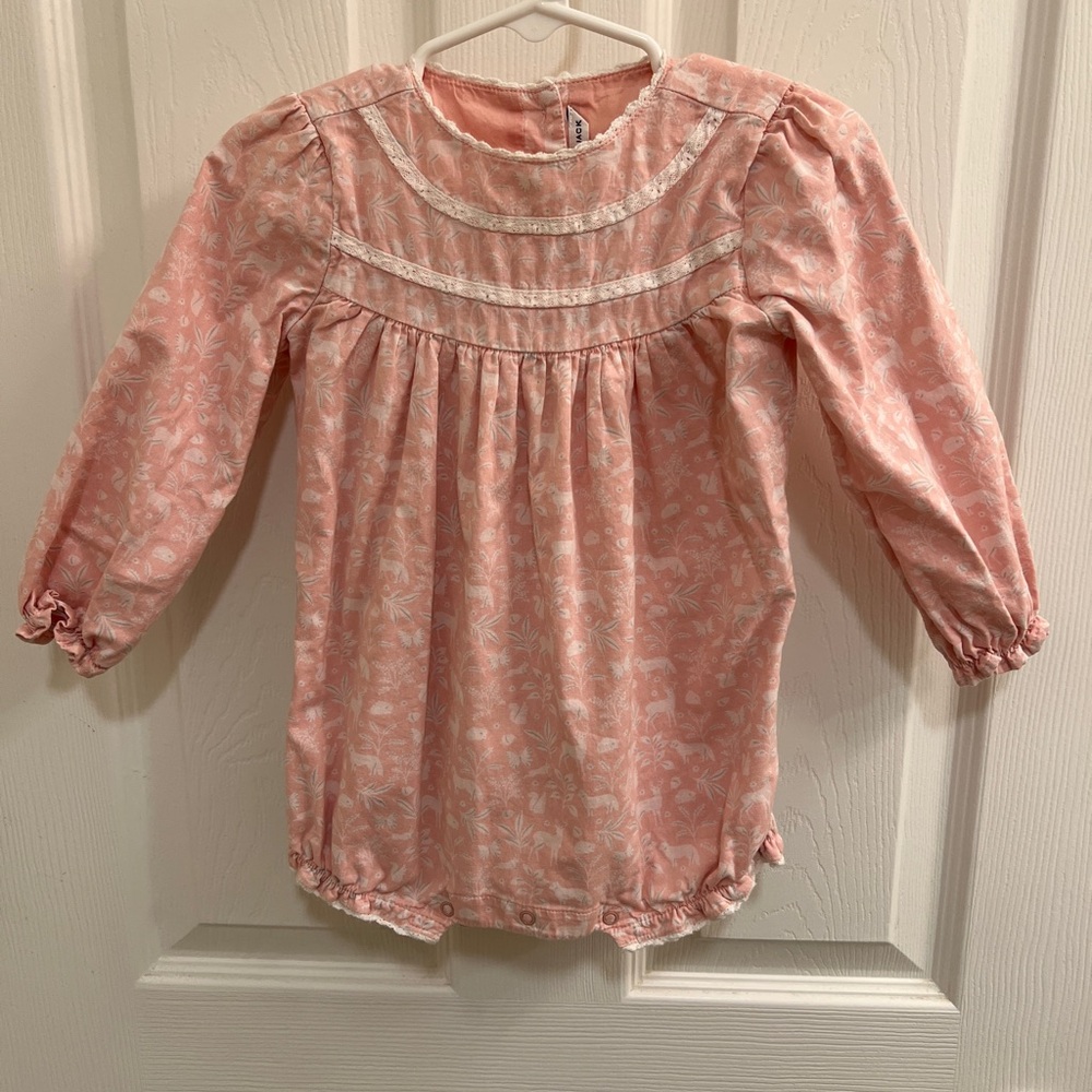 Janie and Jack Floral Pink Bubble Romper 18-24m